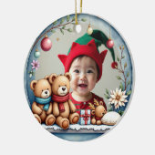 1st Christmas 2 sided, Tiny Toes & Tinsel Keramisch Ornament (Links)