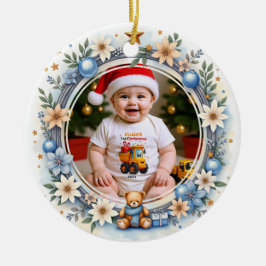 1st Christmas 2 sided, Twinkle & Cheer Keramisch Ornament