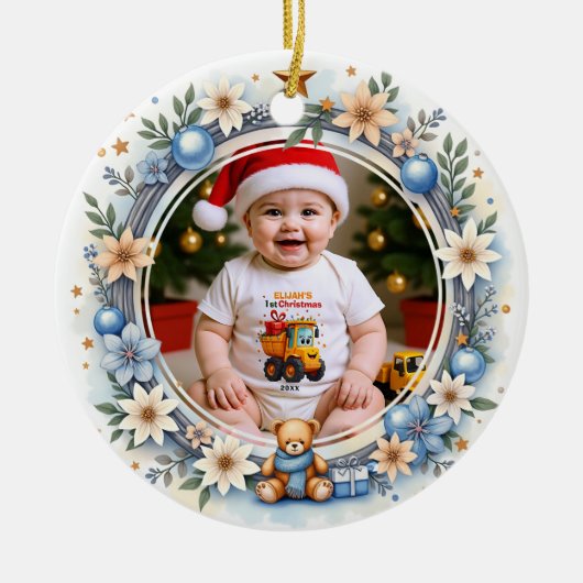 1st Christmas 2 sided, Twinkle & Cheer Keramisch Ornament (Voorkant)