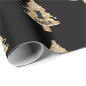 1st Christmas Black Cadeaupapier (Rol Hoek)