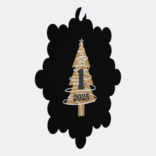 1st Christmas Black Ornament Kaart (Rechts)