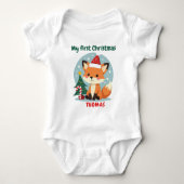 🎄1st Christmas, custom text, Candy Cane Cub Romper (Voorkant)