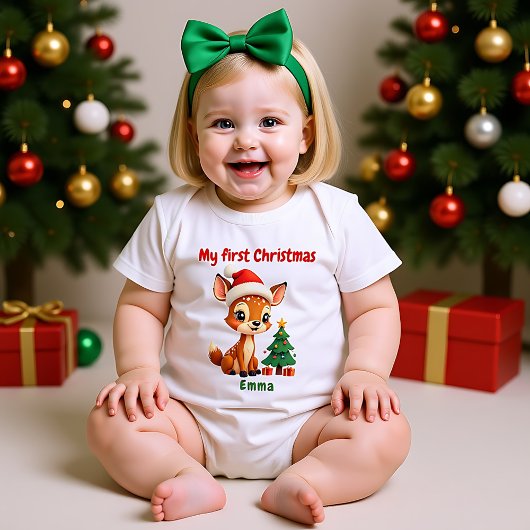 🎄1st Christmas, custom text, Doe-Re-Mi  Christmas Romper