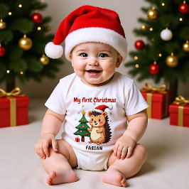 🎄1st Christmas, custom text, Holly Jolly Hedge Romper