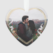1st Christmas Together Goud Lijst Custom Foto Ornament (voorkant)