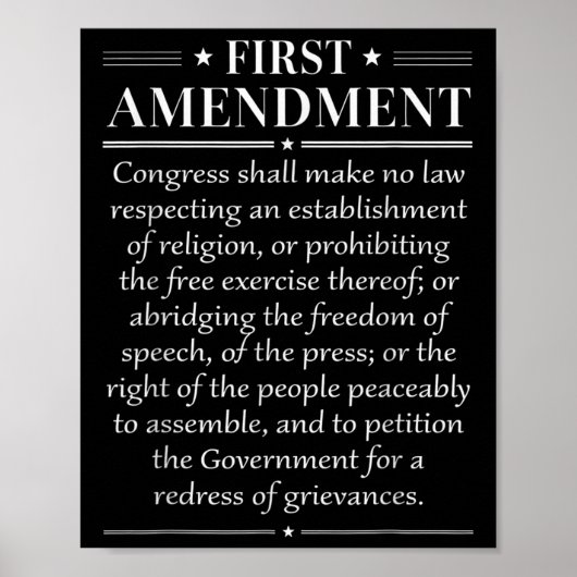 1st First Amendment U.s. Constitution Patriot  Poster (Voorkant)
