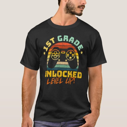 1st First Grade Unlocked Level Up Game Back To Sch T-shirt (Voorkant)
