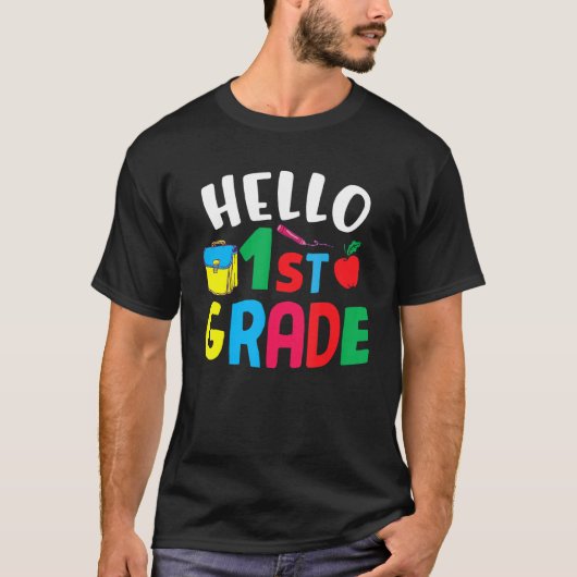 1st Grade  Hello First Grade T-shirt (Voorkant)