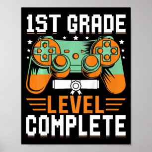 1st Grade Level Compleet Afstuderen Videogame Con Poster
