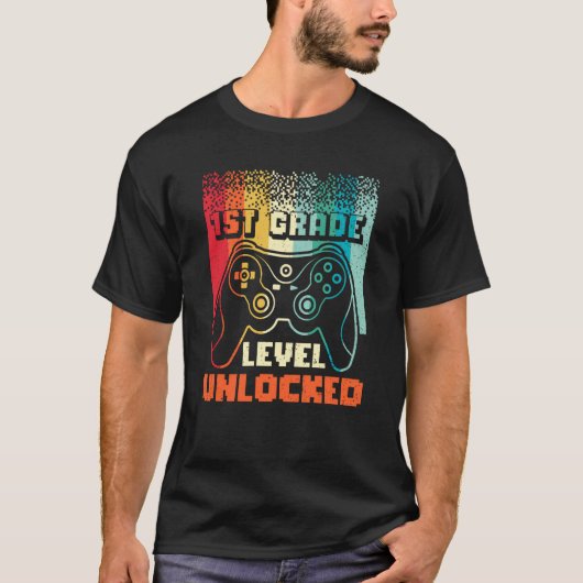1st Grade Level Unlocked Back To School First Grad T-shirt (Voorkant)