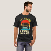 1st Grade Level Unlocked Gamer First Day Of School T-shirt (Voorkant volledig)