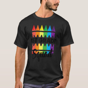 1st Grade Squad Potlood Terug naar School Leraar T-shirt