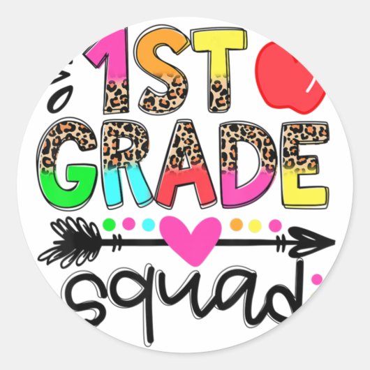 1st Grade Squad Ronde Sticker (Voorkant)