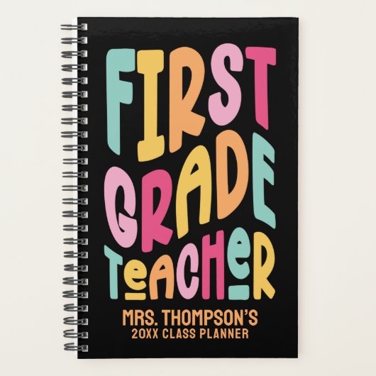 1st Grade Teacher Colorful Text Planner (Voorkant)