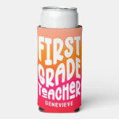 1st Grade Teacher Orange Red Gradient (Seltzer Voorkant)