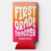 1st Grade Teacher Orange Red Gradient (Achterkant)