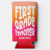 1st Grade Teacher Orange Red Gradient (Voorkant)