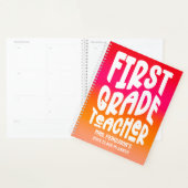 1st Grade Teacher Orange Red Ombre Class (Devant avec enveloppe)