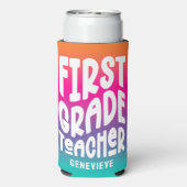 1st Grade Teacher Text Design Colorful Ombre (Seltzer Achterkant)