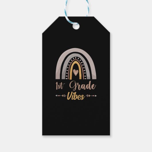 1st Grade Vibes Rainbow First Grade Back to School Cadeaulabel (Voorkant)