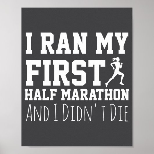 1st Half Marathon Runner Funny Running First  Poster (Voorkant)
