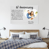 1st Jubileum Foto Hart Stretted Canvas Print (Insitu (Slaapkamer))