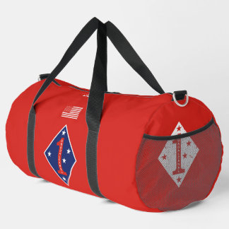 1st Marine Divisie Veteraan Rood Gepersonaliseerd Plunjezak