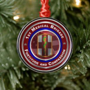 1st Medische Brigade Kerstgeschenk Metalen Ornament