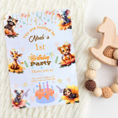 1st Party Animals Kids Birthday Invitation