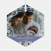 1st Pascal Newborn Parents Soft Blue Tone Custom Glas Ornament (Achterkant)