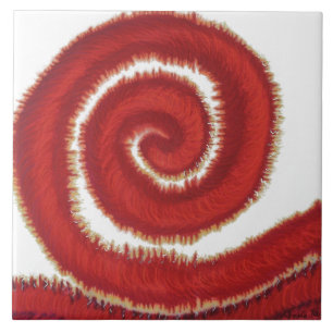 1st-Root Chakra Red Spiral Artwork #1 Tegeltje