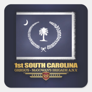 1st South Carolina Vrijwillige Infanterie Vierkante Sticker