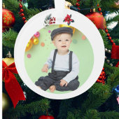 1st Xmas Candy Cane Gingerbread Photo Ornament