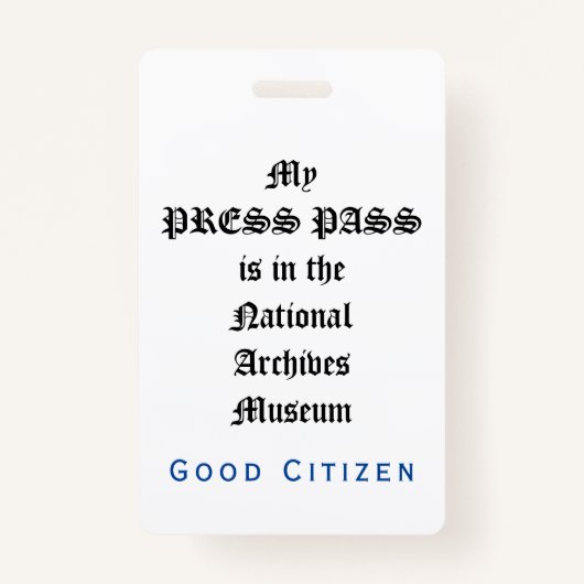 1ste amendement Controle - Mijn perspas Badge (Voorkant)