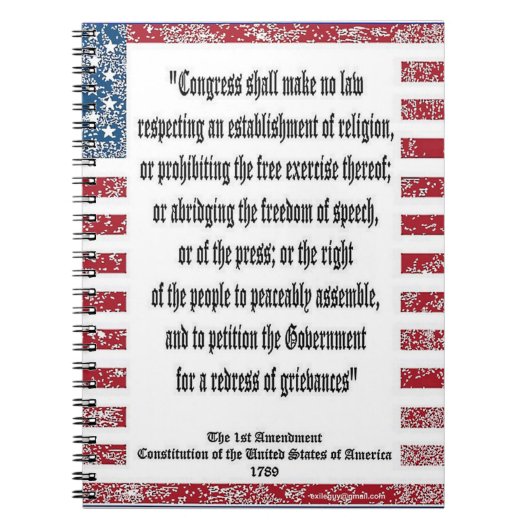 1ste amendement notitieboek (Voorkant)