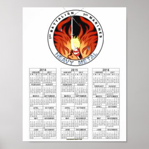 1ste BATTALION 1ste MARINES "ZWARE METAAL" Poster