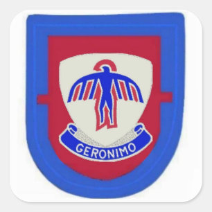 1ste Battalion 501ste Infanterieflits en DUI-stick Vierkante Sticker