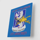 1STE BATTALION 77th ARMOR 1ST ARMORED CLOCK Vierkante Klok (Hoek)