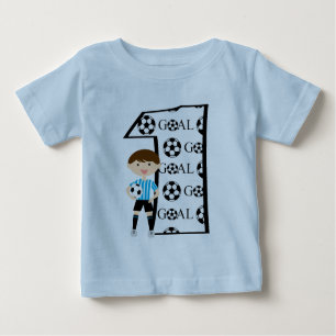 1ste Birthday Blue en White Soccer Goal T-Shirt