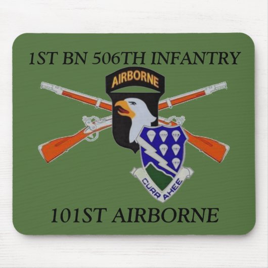 1STE BN 506E INFANTRY 101ST AIRBORNE MOUSEPAD MUISMAT (Voorkant)