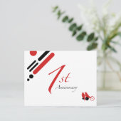 1ste Jubileum (gematigde vogels) Briefkaart (Staand voorkant)