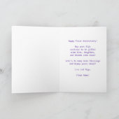 1ste Jubileum van het Weddenschap wil Paarse Iris Kaart (Binnen)