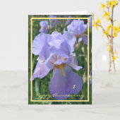 1ste Jubileum van het Weddenschap wil Paarse Iris Kaart (Gele Bloem)