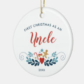 1ste Kerstman Oom Gepersonaliseerd Gingerbrood Kan Keramisch Ornament (Links)