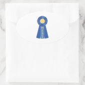 1ste plaats lint ovale sticker (Tas)