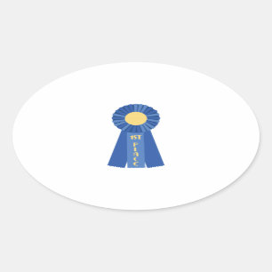 1ste plaats lint ovale sticker
