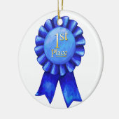 1ste plaats Ribbon Medallion Keramisch Ornament (Links)