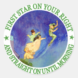 1STE STAR rechts, RECHTSTREEKS TOT MORGEN Ronde Sticker