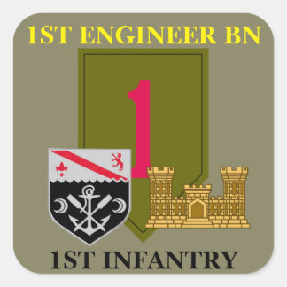 1STE STICKERS MET EEN ENGINEER BN 1STE INFANTRY