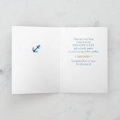 1ste trouwdag, aangepaste naam, marineblauw kaart (Binnen)